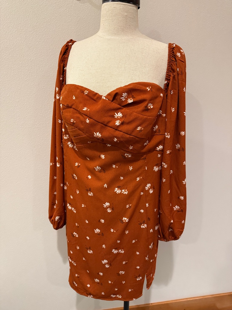 Nwt Abercrombie And Fitch Floral Mini Dress With Ruching
